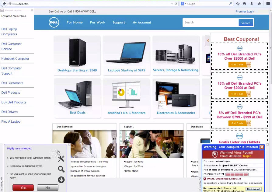 рекламные блоки adware
