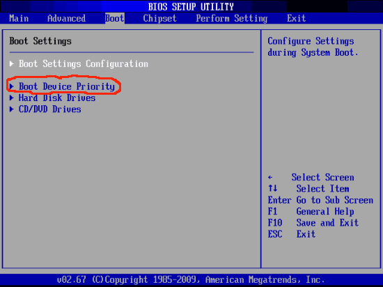 ami bios - boot