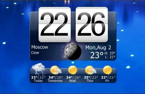 Установка красивых часов на рабочий стол Windows 7