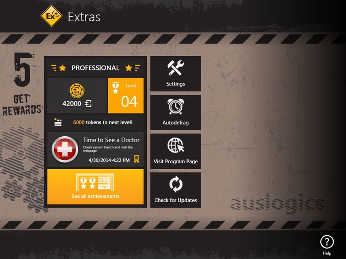 Auslogics Disk Defrag Touch: бесплатный дефрагментатор для сенсорных устройств с Windows 8 и Windows 8.1