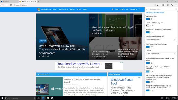 Галерея скриншотов Windows 10 Insider Preview Build 10537 Галерея скриншотов Windows 10 Insider Preview Build 10537