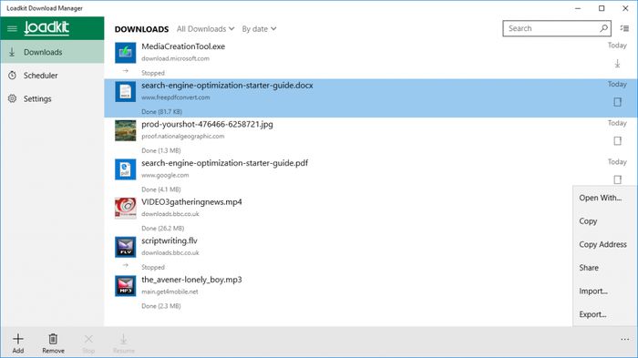 Loadkit Download Manager – удобный менеджер загрузок для Windows 10 и Windows 10 Mobile Loadkit Download Manager – удобный менеджер загрузок для Windows 10 и Windows 10 Mobile