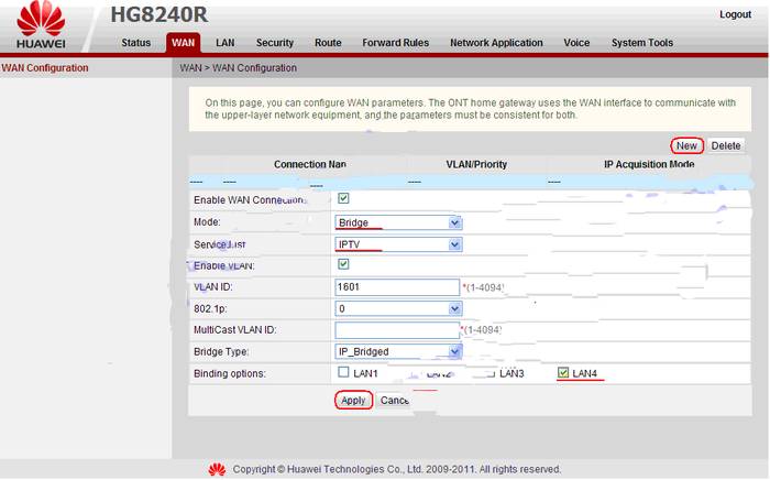 Настройка роутера Huawei HG8245