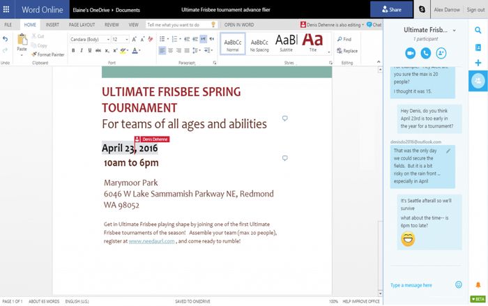 Общаться через Skype теперь можно прямо в OneDrive и Office Online Общаться через Skype теперь можно прямо в OneDrive и Office Online