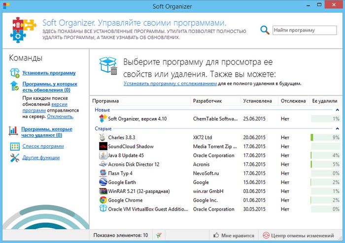 Soft Organizer – утилита для полного удаления программ Soft Organizer – утилита для полного удаления программ