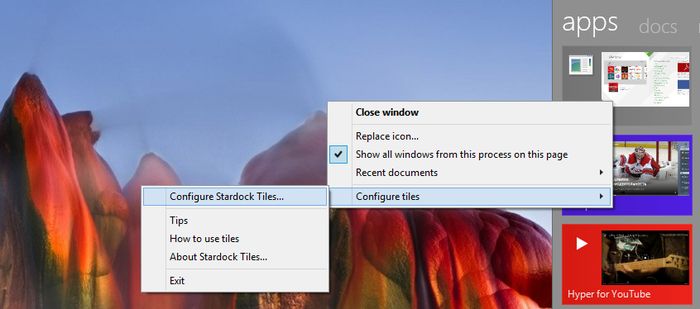 Stardock Tiles – просмотр и управление запущенными программами в Windows