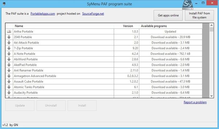 SyMenu – альтернативное меню Пуск с доступом к онлайновым репозиториям приложений