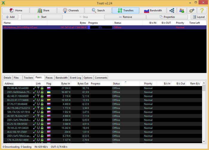 Tixati – торрент-клиент для продвинутых пользователей