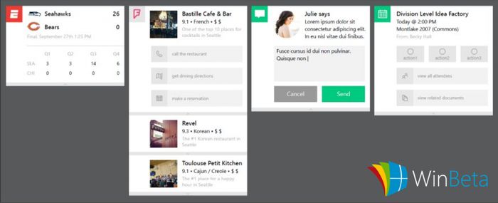В Windows 10 Redstone центр уведомлений получит поддержку интерактивных карточек