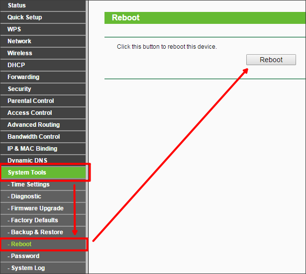 Как перезагрузить роутер