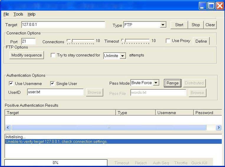 Brutus AET для подбора забытых паролей Brutus AET для подбора забытых паролей