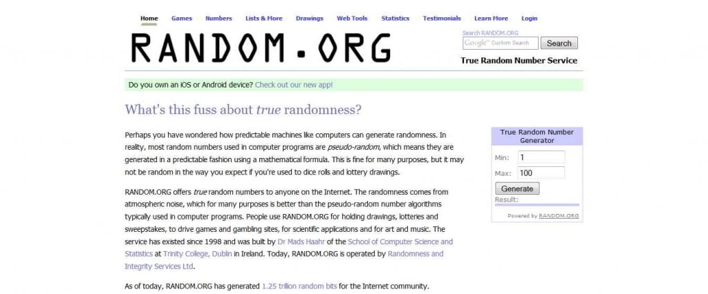 Лучшие генераторы случайных чисел для конкурса