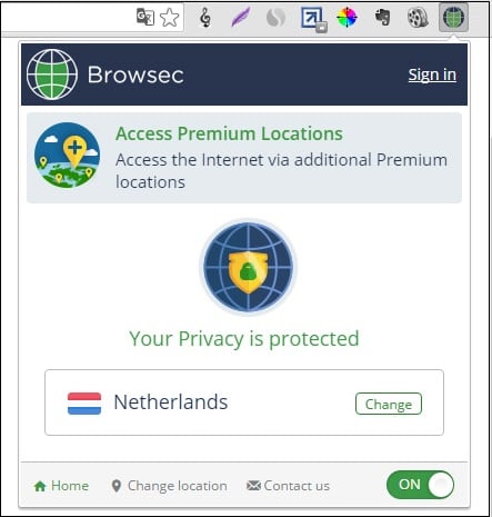 Расширение Browsec для Google Chrome