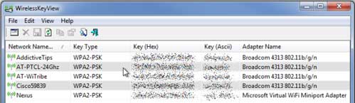 WirelessKeyView предоставит доступ ко всем паролям