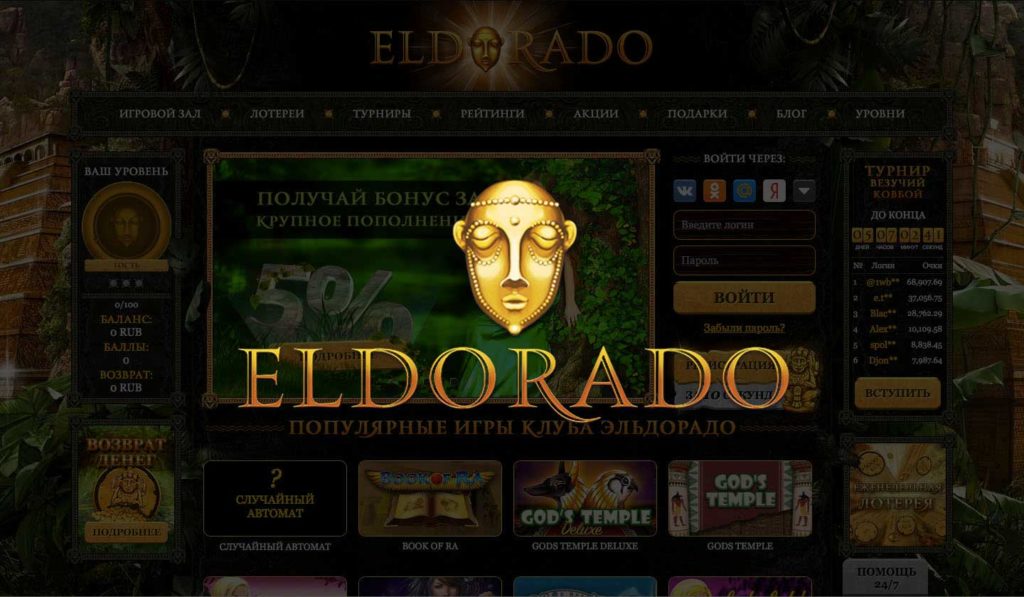 Самые популярные слоты в казино Eldorado
